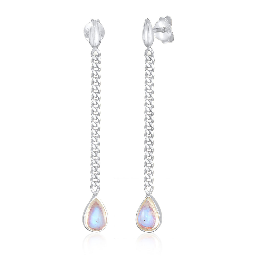 Ohrhänger Tropfen | Mondstein (Weiß)