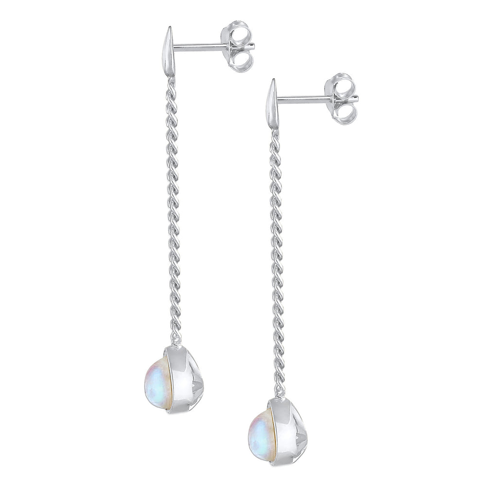 Ohrhänger Tropfen | Mondstein (Weiß)