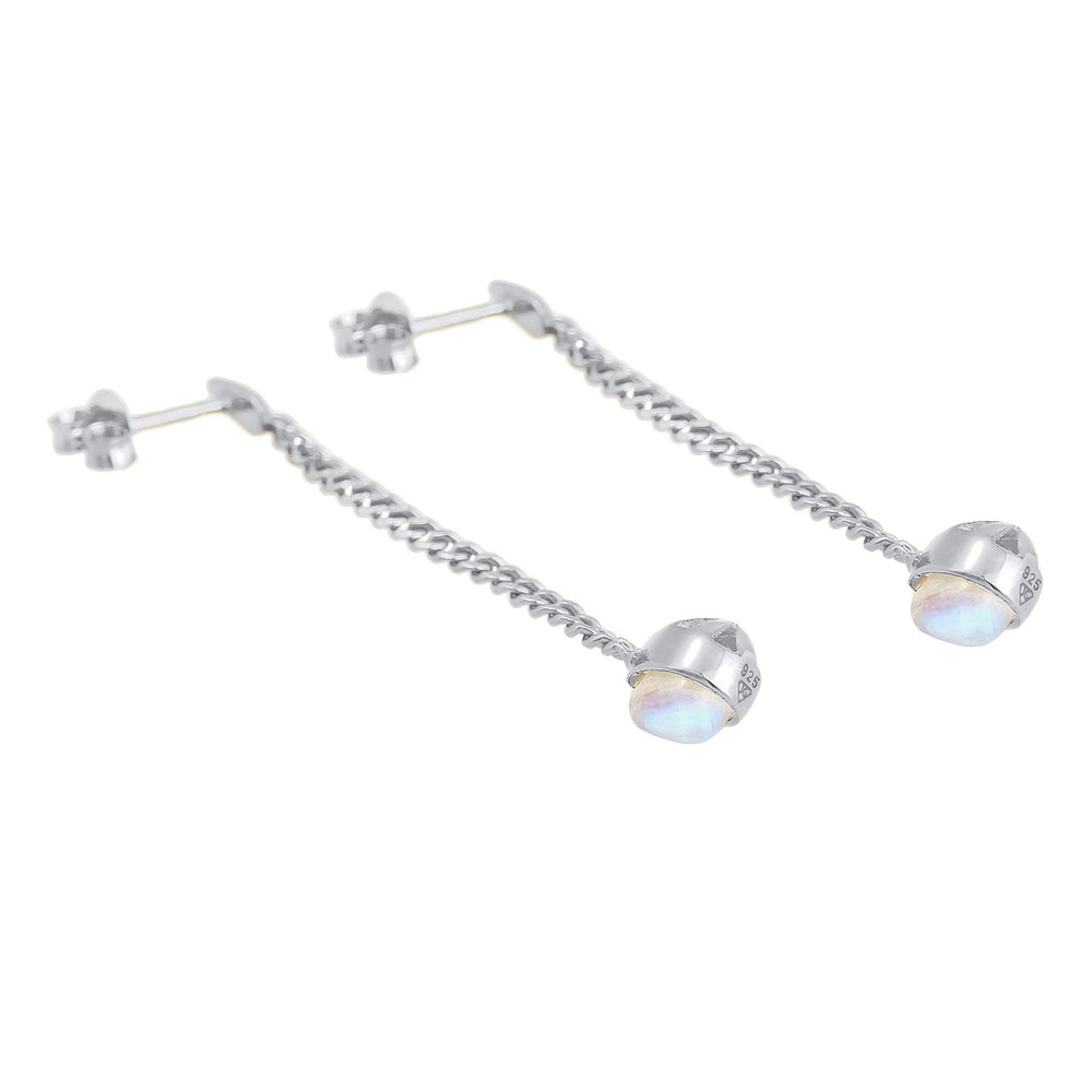 Ohrhänger Tropfen | Mondstein (Weiß)