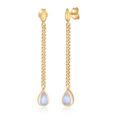 Ohrhänger Tropfen | Mondstein (Weiß)