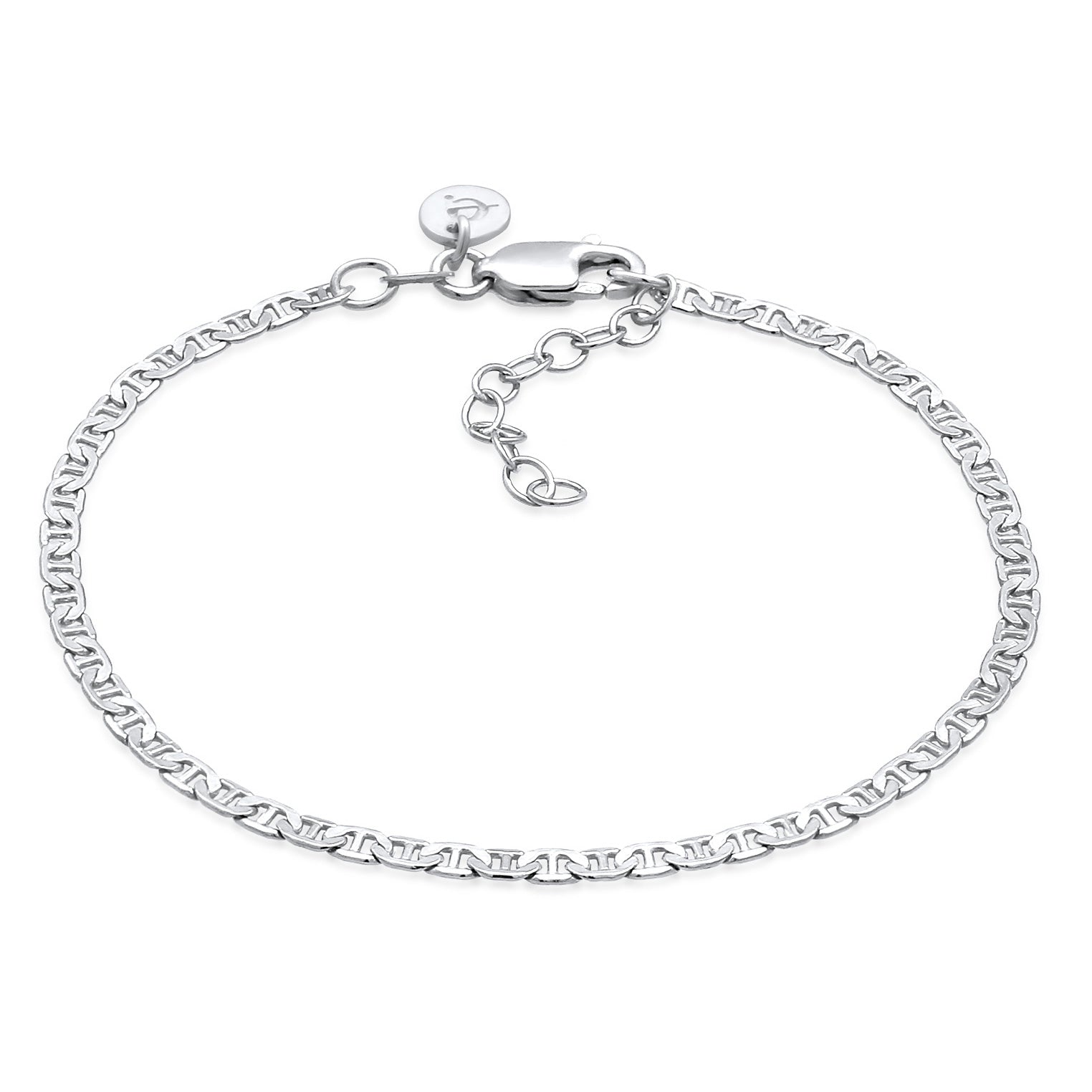 Silber - Elli PREMIUM | Armband Stäbchen-Panzerkette | 925er Sterling Silber