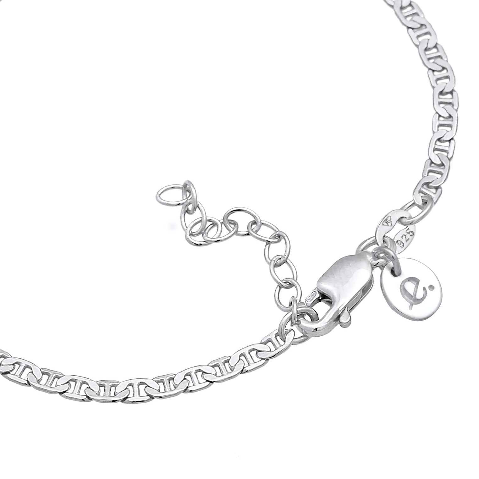Silber - Elli PREMIUM | Armband Stäbchen-Panzerkette | 925er Sterling Silber