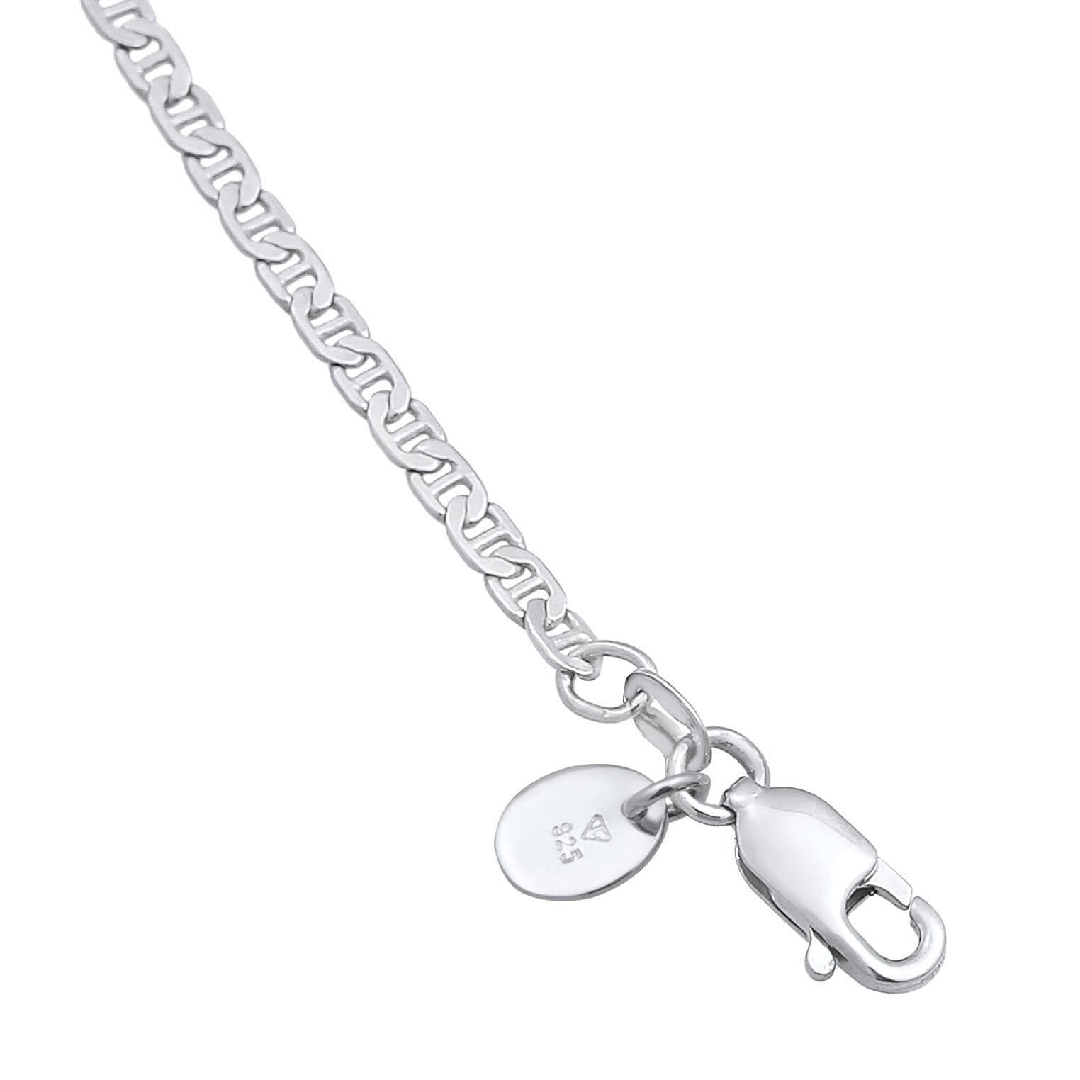 Silber - Elli PREMIUM | Armband Stäbchen-Panzerkette | 925er Sterling Silber