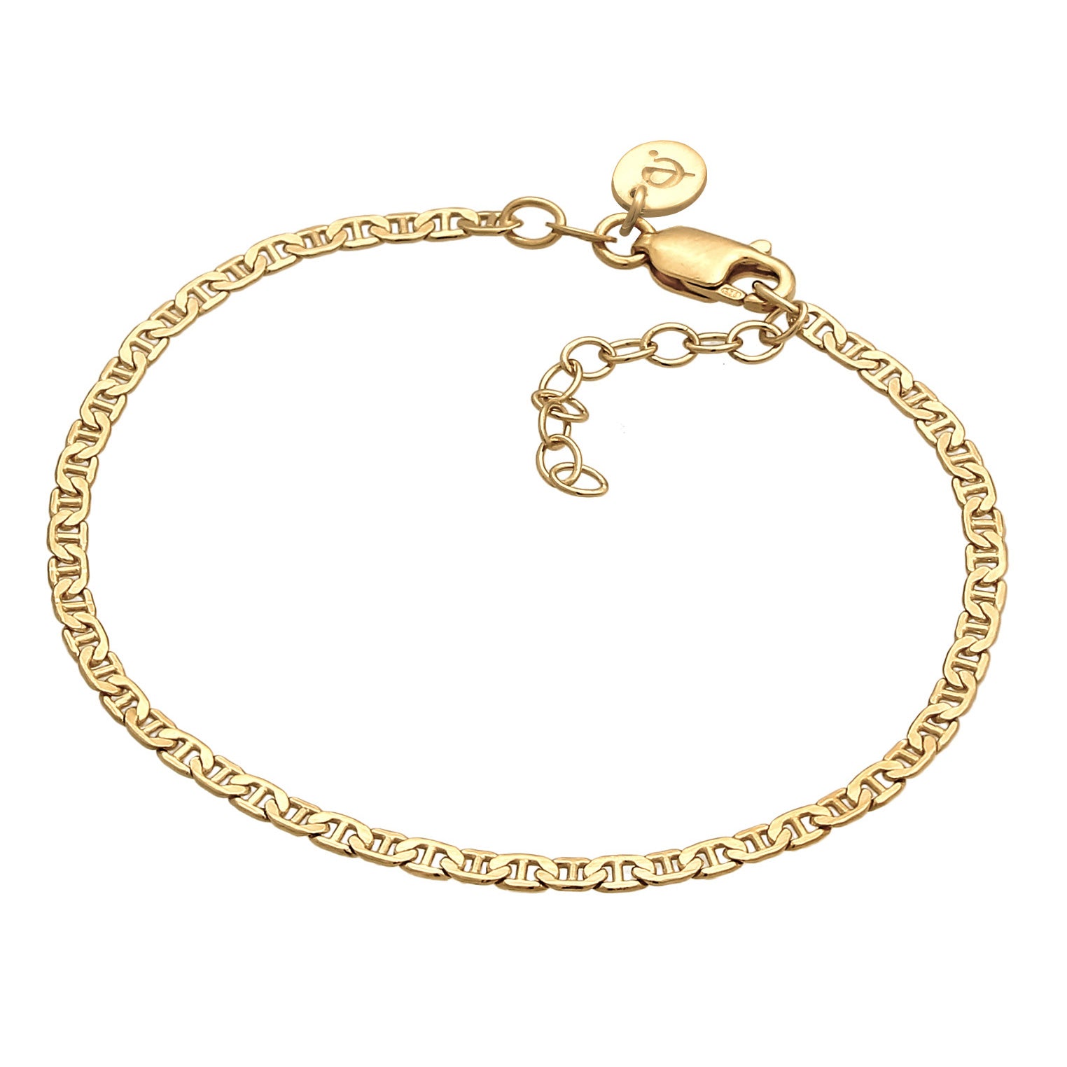 Gold - Elli PREMIUM | Armband Stäbchen-Panzerkette | 925er Sterling Silber