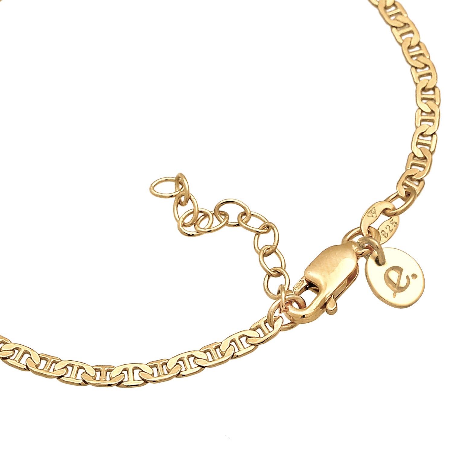 Gold - Elli PREMIUM | Armband Stäbchen-Panzerkette | 925er Sterling Silber