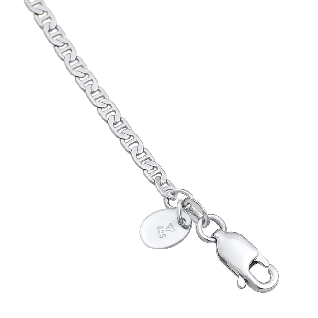 Silber - Elli PREMIUM | Choker Stäbchen-Panzerkette | 925er Sterling Silber