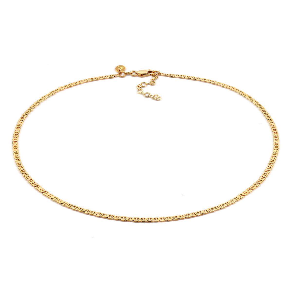 Gold - Elli PREMIUM | Choker Stäbchen-Panzerkette | 925er Sterling Silber