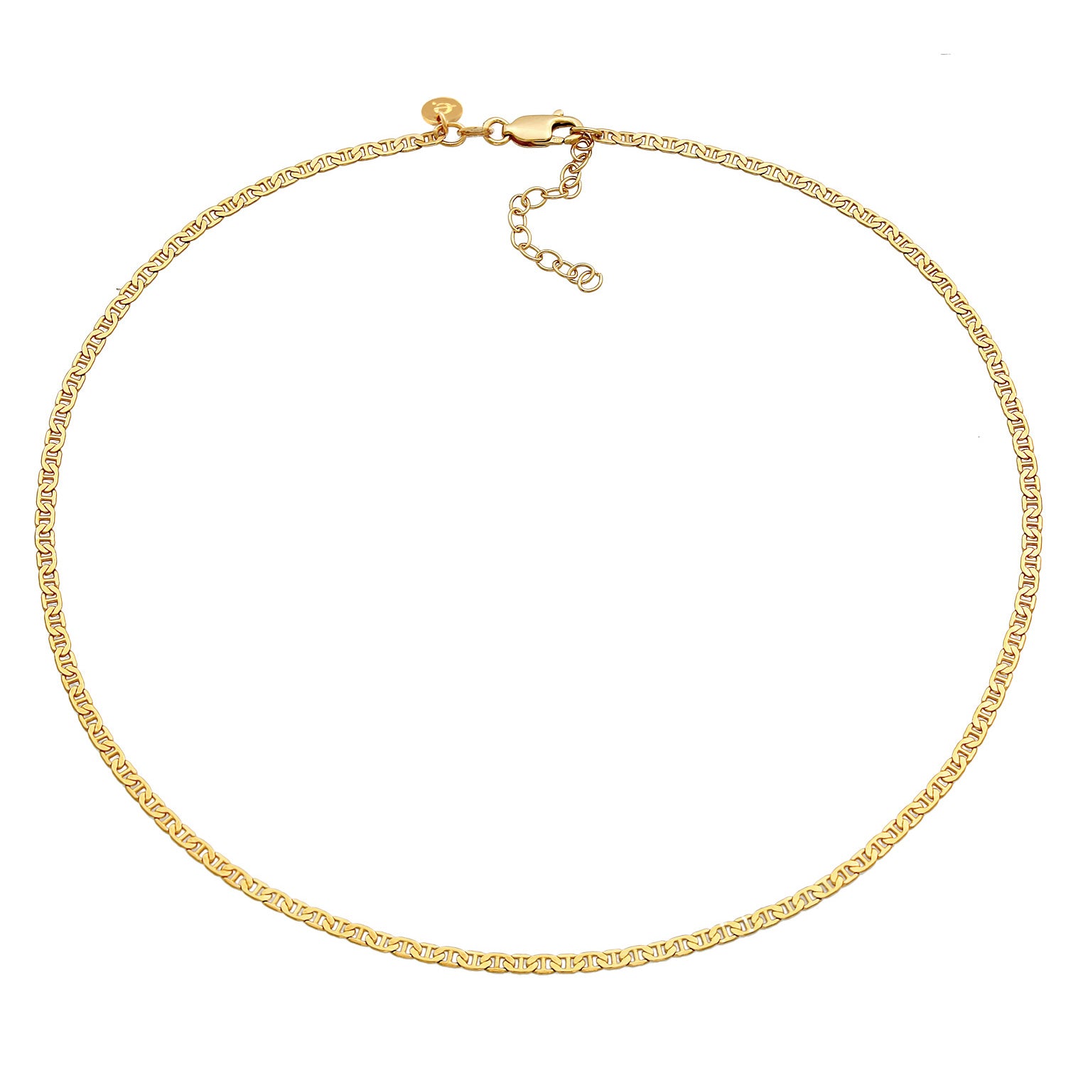 Gold - Elli PREMIUM | Choker Stäbchen-Panzerkette | 925er Sterling Silber