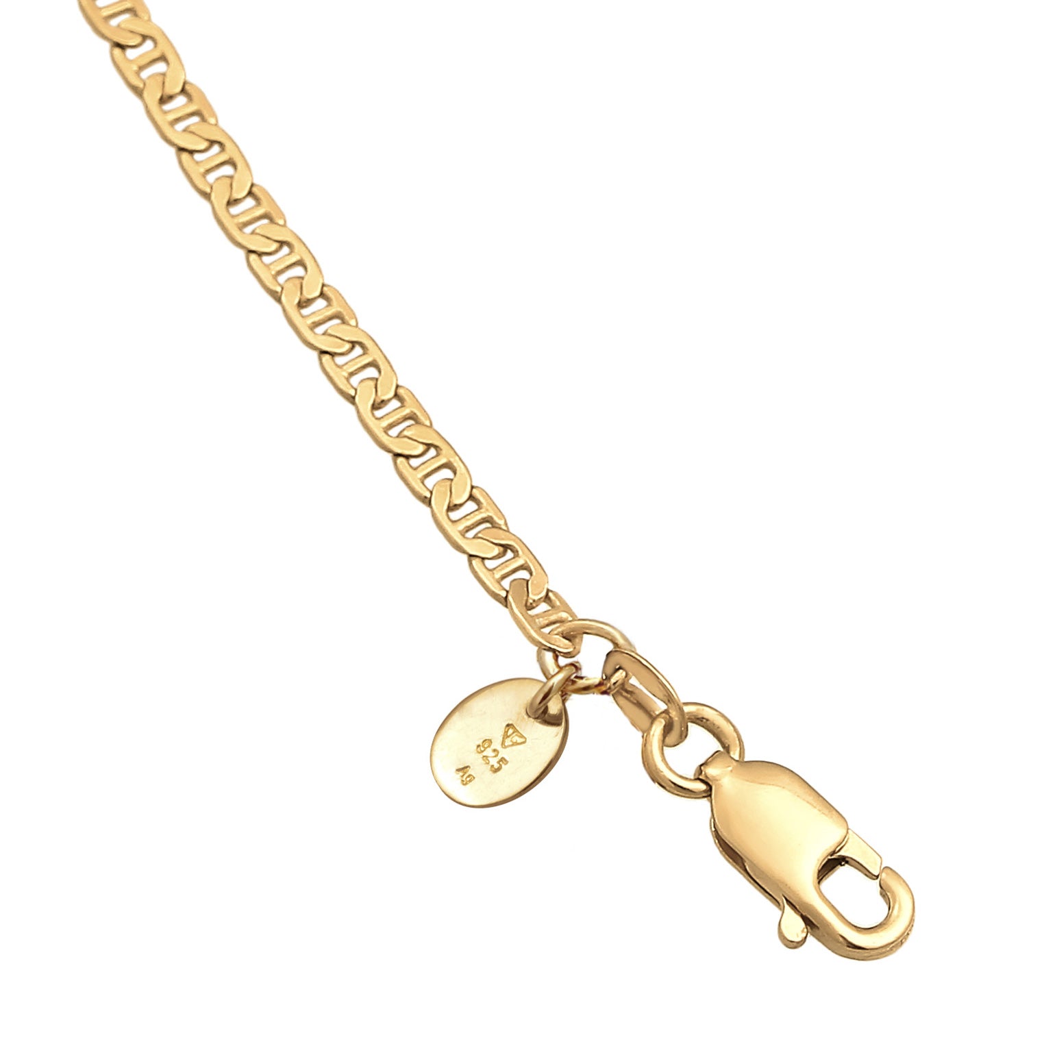 Gold - Elli PREMIUM | Choker Stäbchen-Panzerkette | 925er Sterling Silber