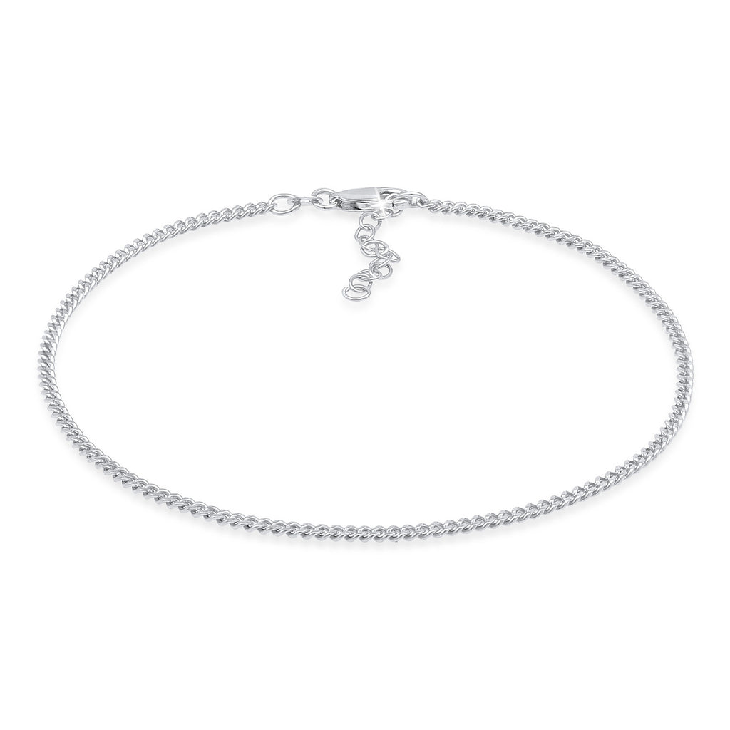 Silber - Elli | Fußkettchen Panzerglieder | 925er Sterling Silber
