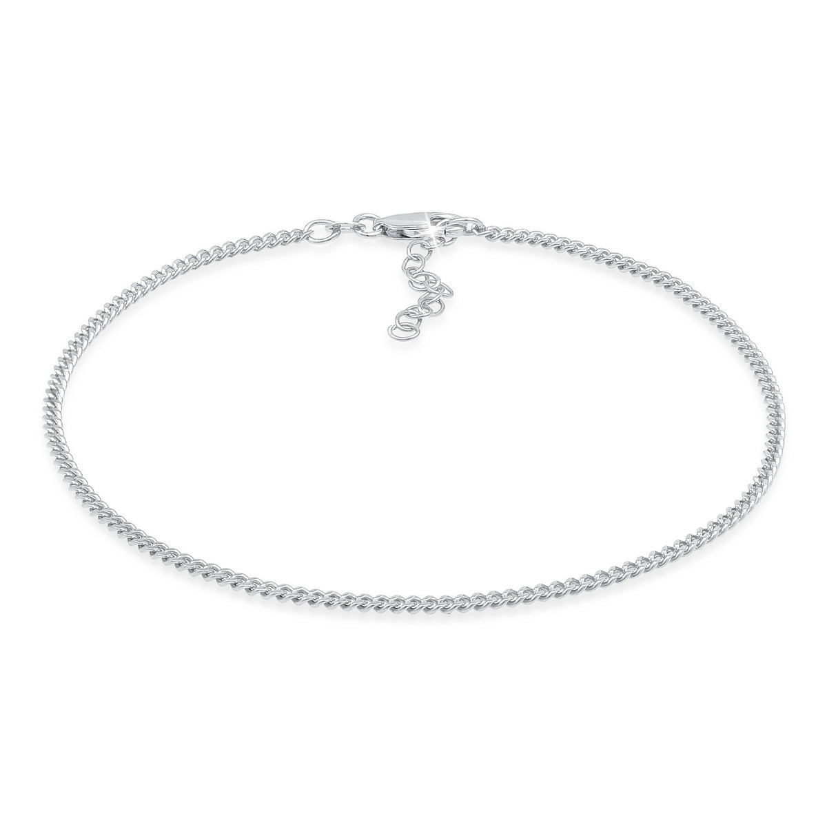 Silber - Elli | Fußkettchen Panzerglieder | 925er Sterling Silber