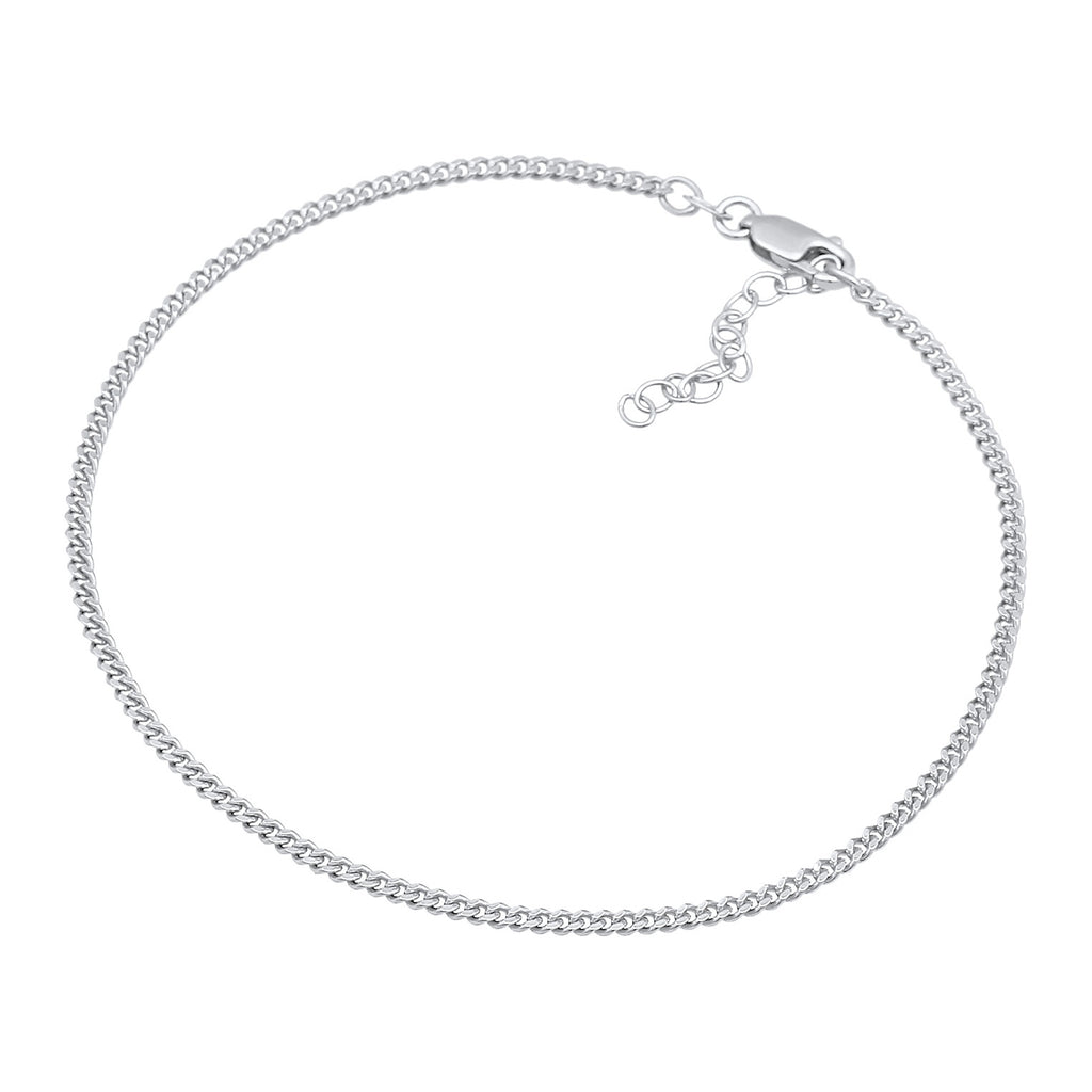Silber - Elli | Fußkettchen Panzerglieder | 925er Sterling Silber