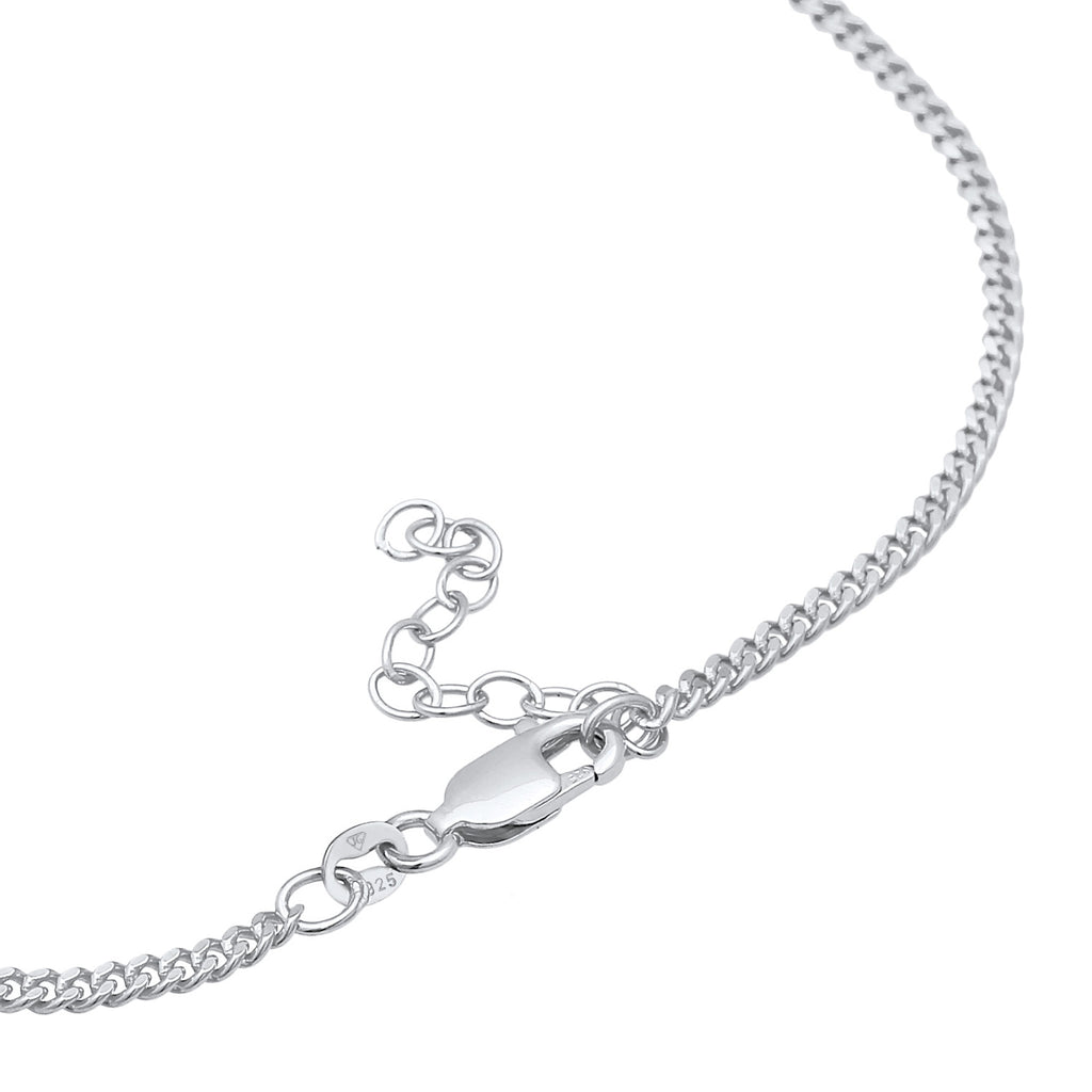 Silber - Elli | Fußkettchen Panzerglieder | 925er Sterling Silber