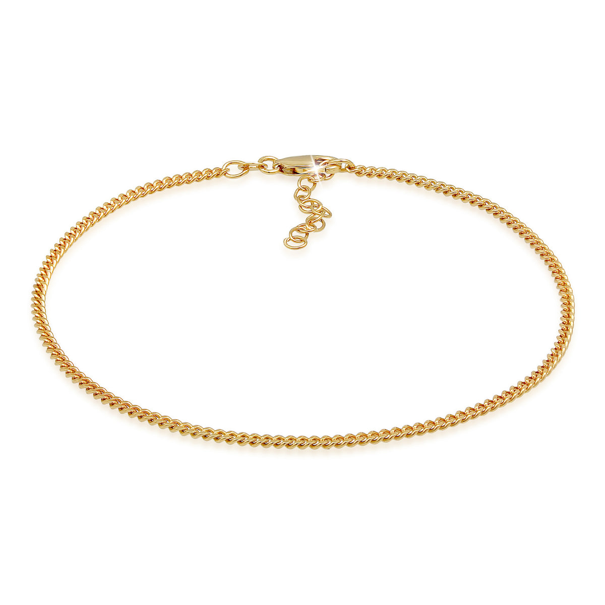 Gold - Elli | Fußkettchen Panzerglieder | 925er Sterling Silber