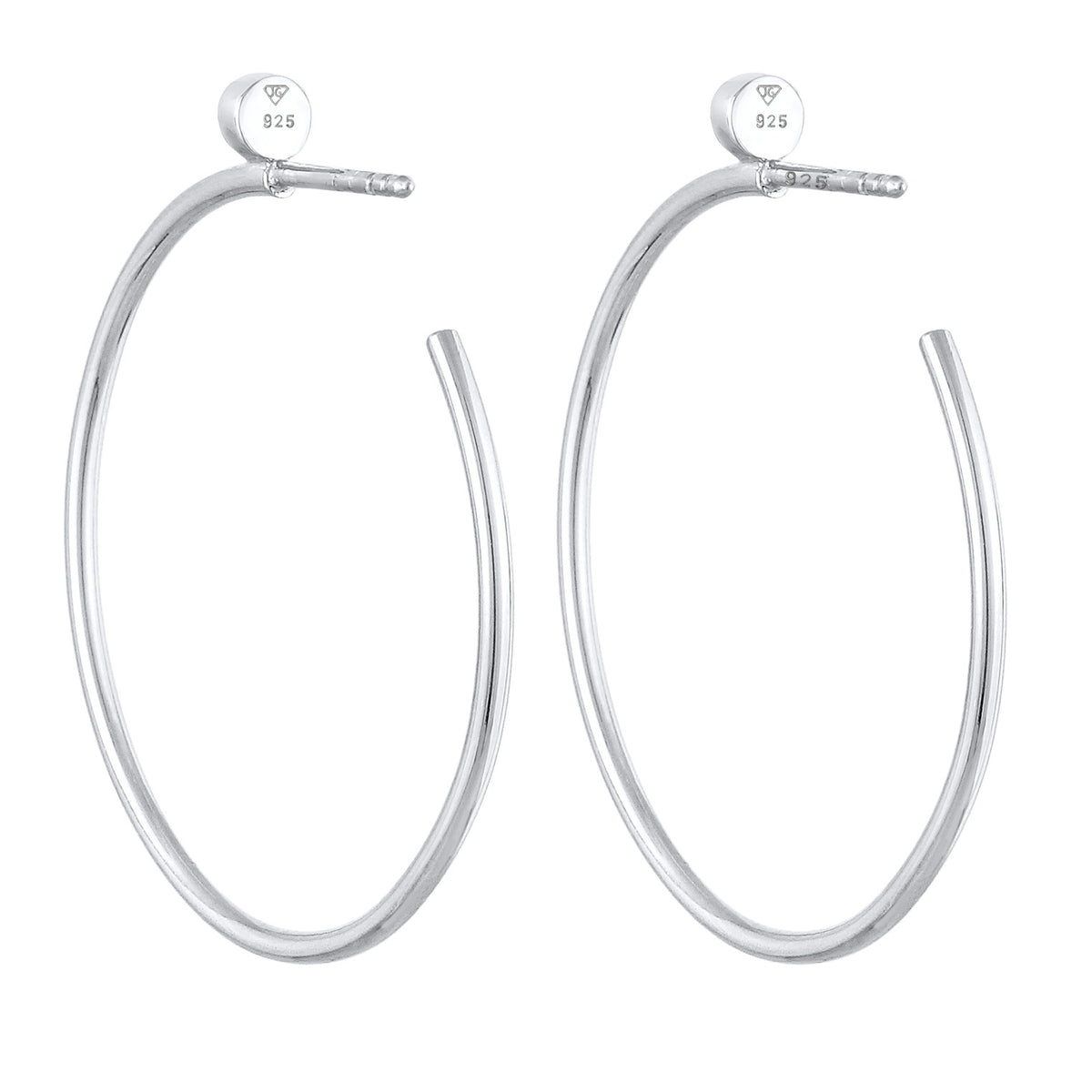 Silber - Elli PREMIUM | Creolen Stecker | Mit Kristallen von Swarovski® (weiß) | 925er Sterling Silber