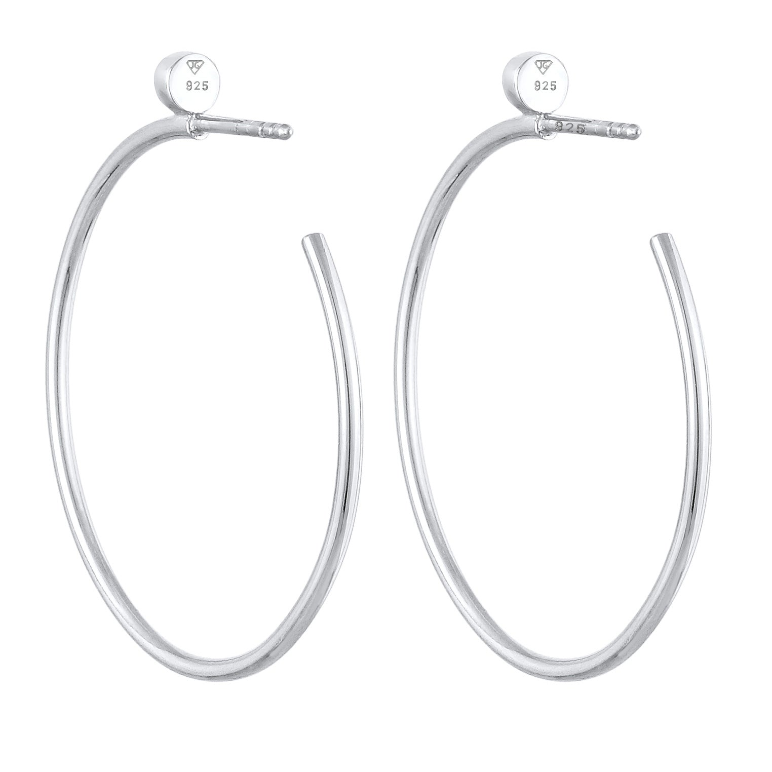 Silber - Elli PREMIUM | Creolen Stecker | Kristalle (weiß) | 925er Sterling Silber
