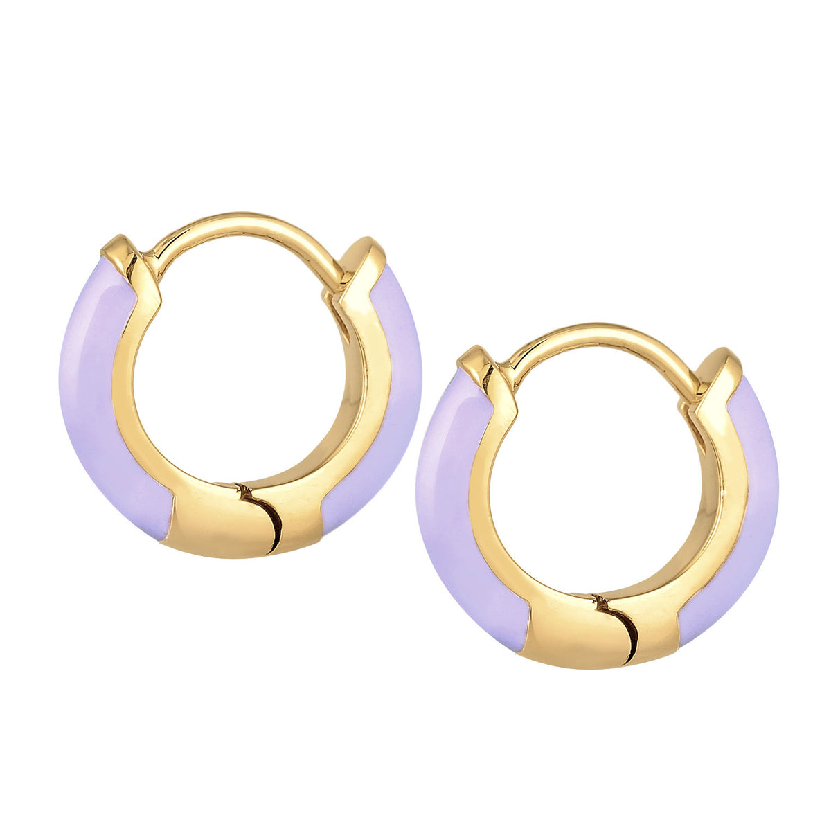 Hellviolett - Elli | Creolen Klassisch | Emaille | 925er Sterling Silber
