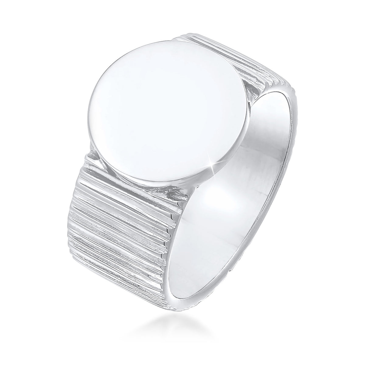Silber - Elli PREMIUM | Siegelring Rund | 925er Sterling Silber