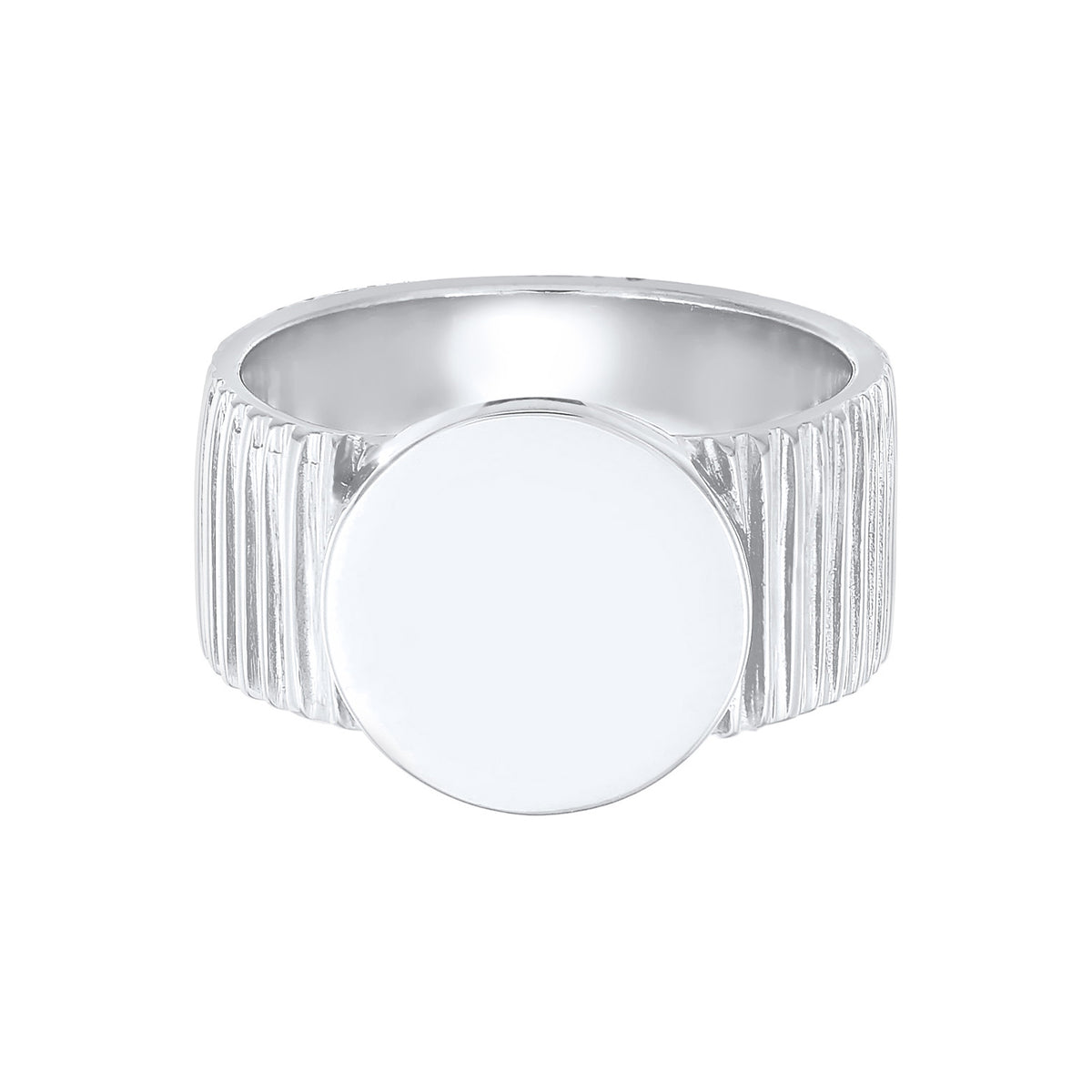 Silber - Elli PREMIUM | Siegelring Rund | 925er Sterling Silber