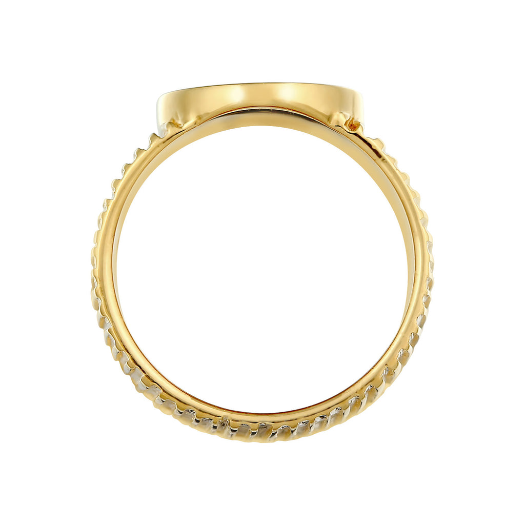 Gold - Elli PREMIUM | Siegelring Rund | 925er Sterling Silber