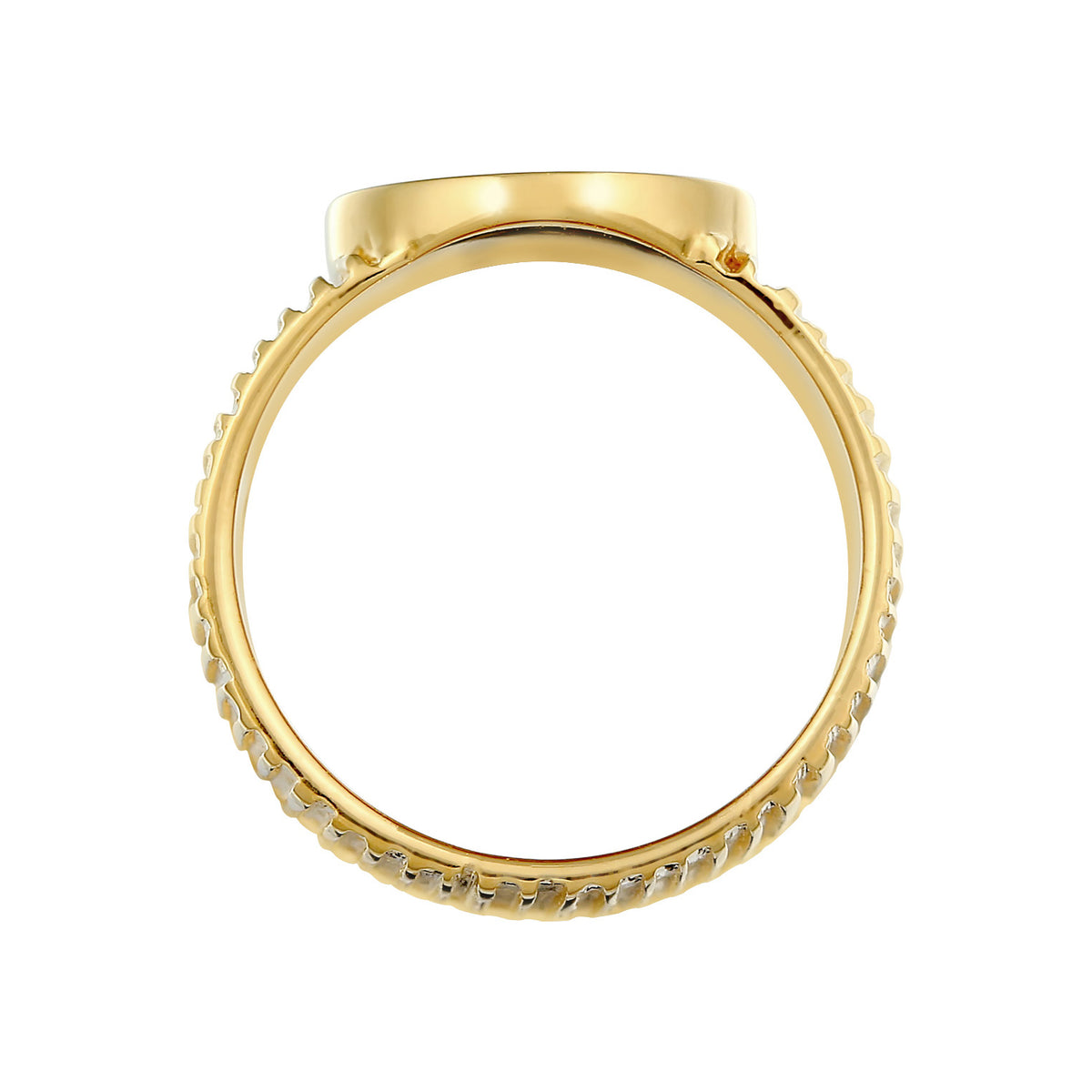 Gold - Elli PREMIUM | Siegelring Rund | 925er Sterling Silber