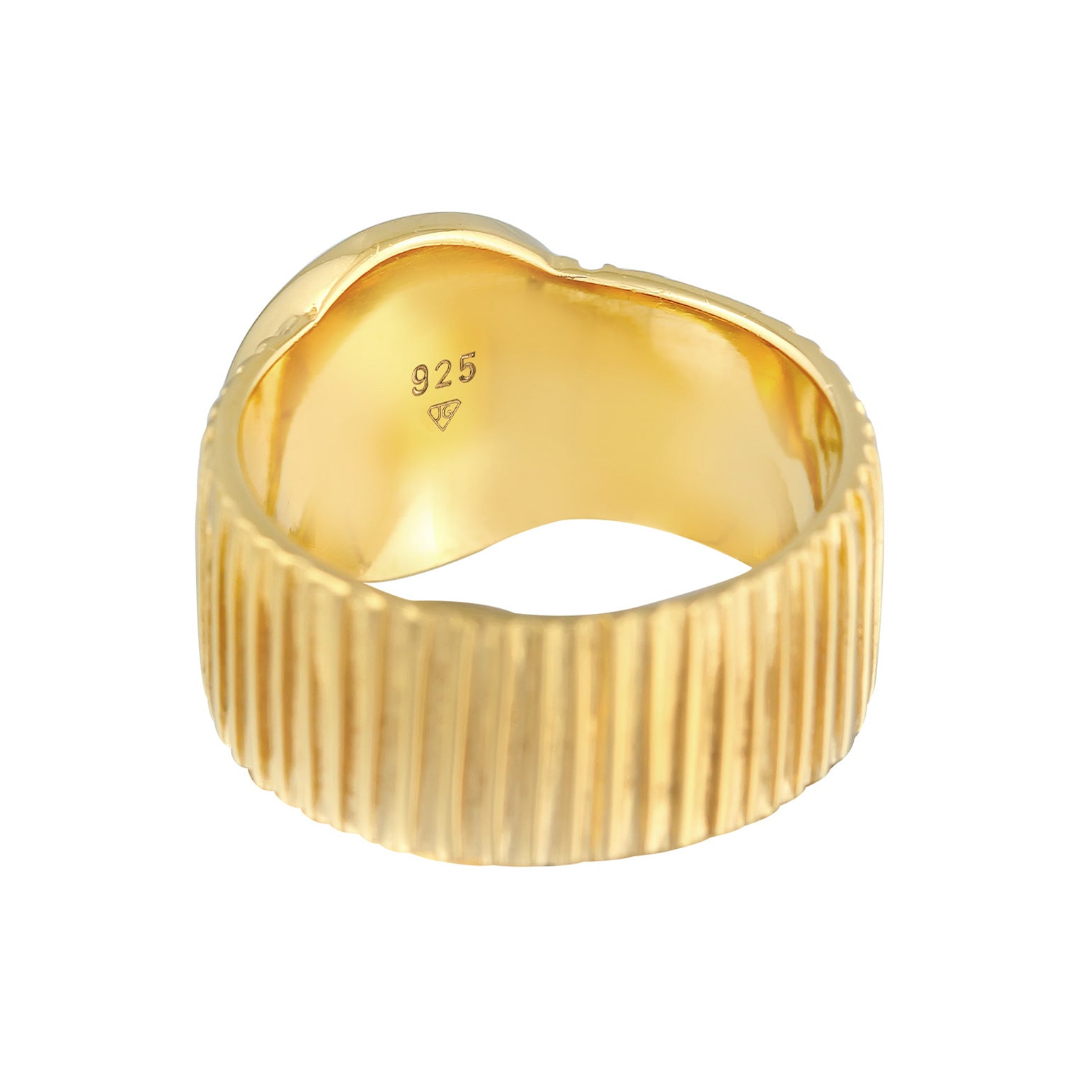 Gold - Elli PREMIUM | Siegelring Rund | 925er Sterling Silber