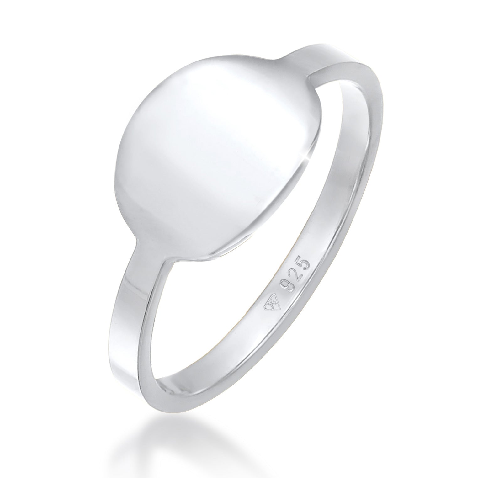 Silber - Elli | Siegelring Platte Oval | 925er Sterling Silber
