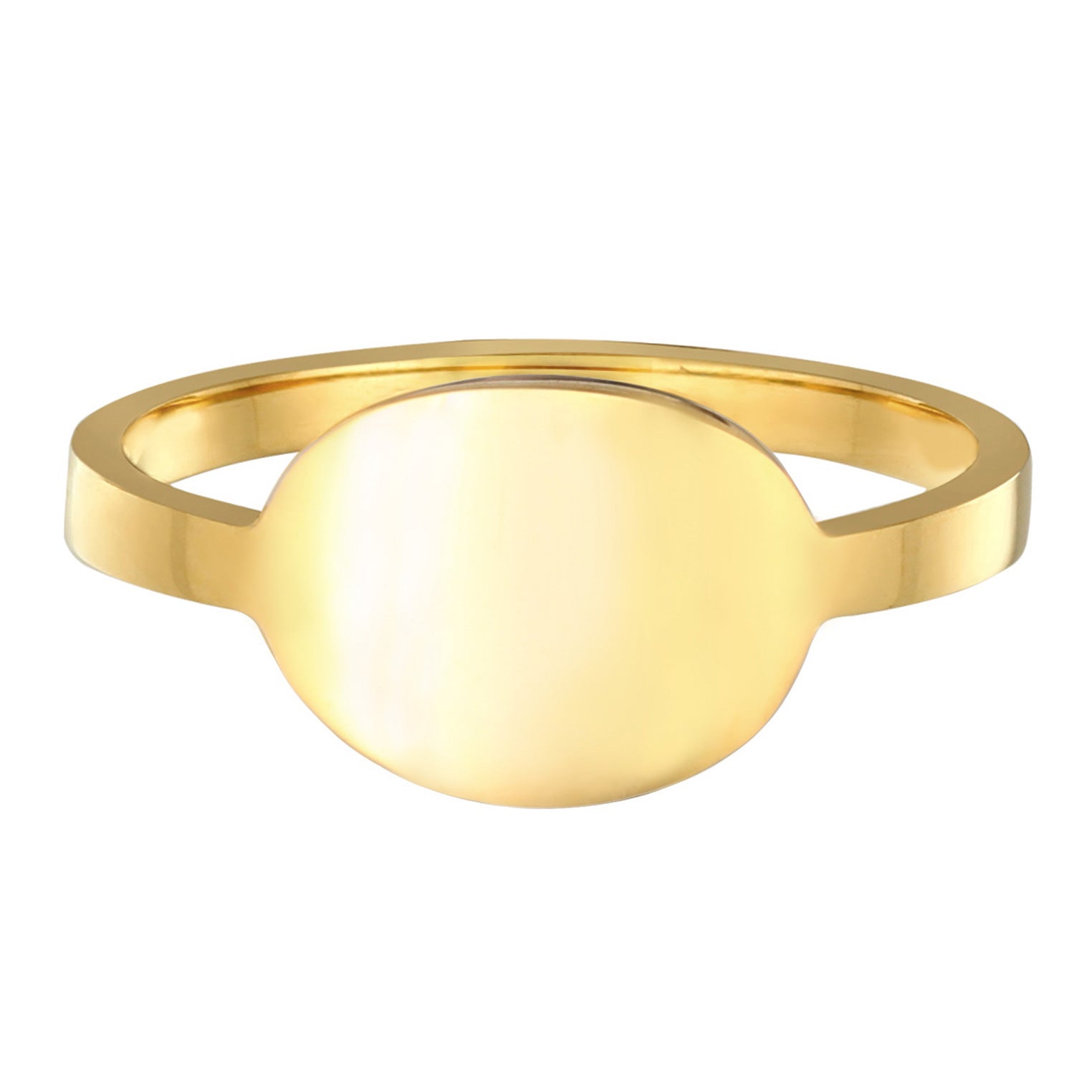 Gold - Elli | Siegelring Platte Oval | 925er Sterling Silber