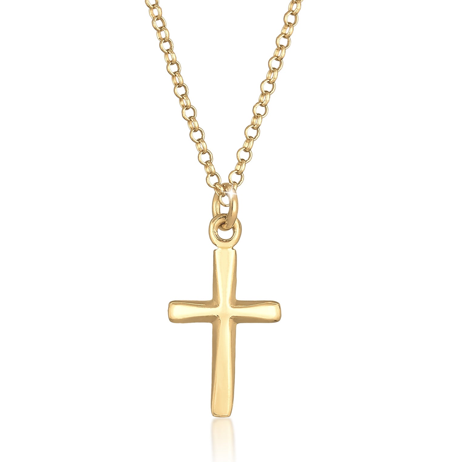 Gold - Elli | Halskette Kreuz Filigran | 925er Sterling Silber Vergoldet