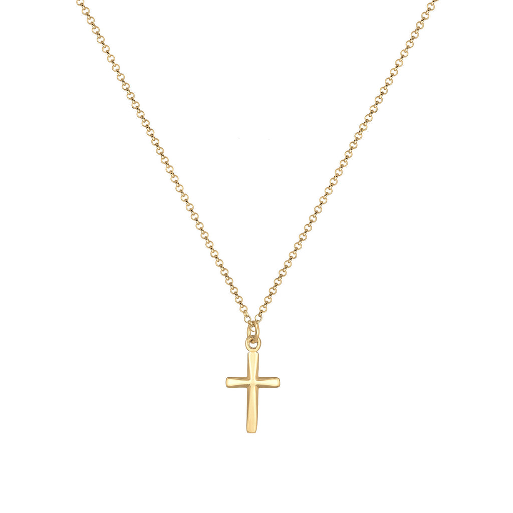 Gold - Elli | Halskette Kreuz Filigran | 925er Sterling Silber Vergoldet