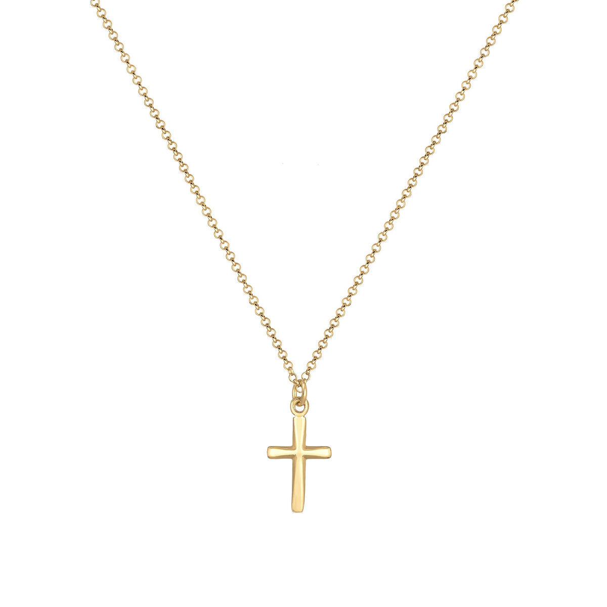 Gold - Elli | Halskette Kreuz Filigran | 925er Sterling Silber Vergoldet