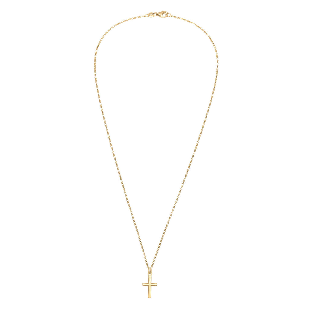 Gold - Elli | Halskette Kreuz Filigran | 925er Sterling Silber Vergoldet