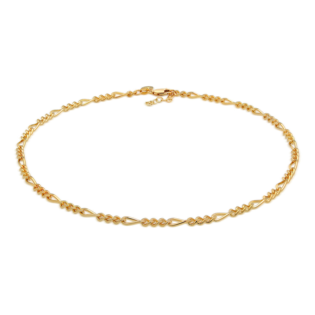 Gold - Elli PREMIUM | Figaro-Choker Chunky | 925er Sterling Silber