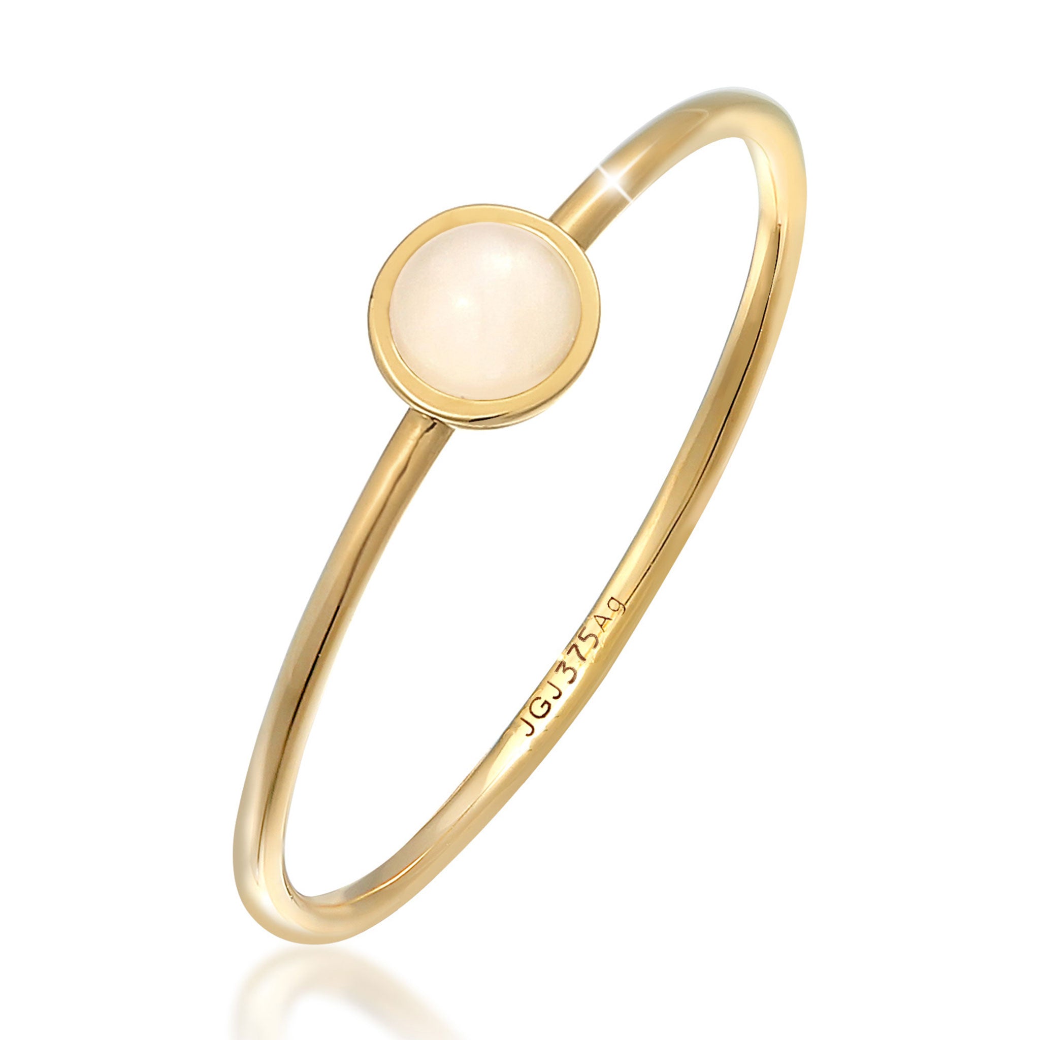 Rosa - Elli PREMIUM | Solitär-Ring | Opal Pink | 375er Gelbgold