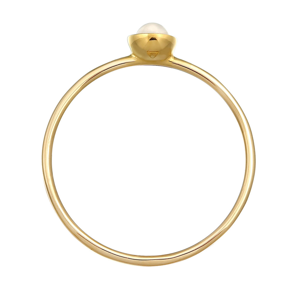 Rosa - Elli PREMIUM | Solitär-Ring | Opal Pink | 375er Gelbgold