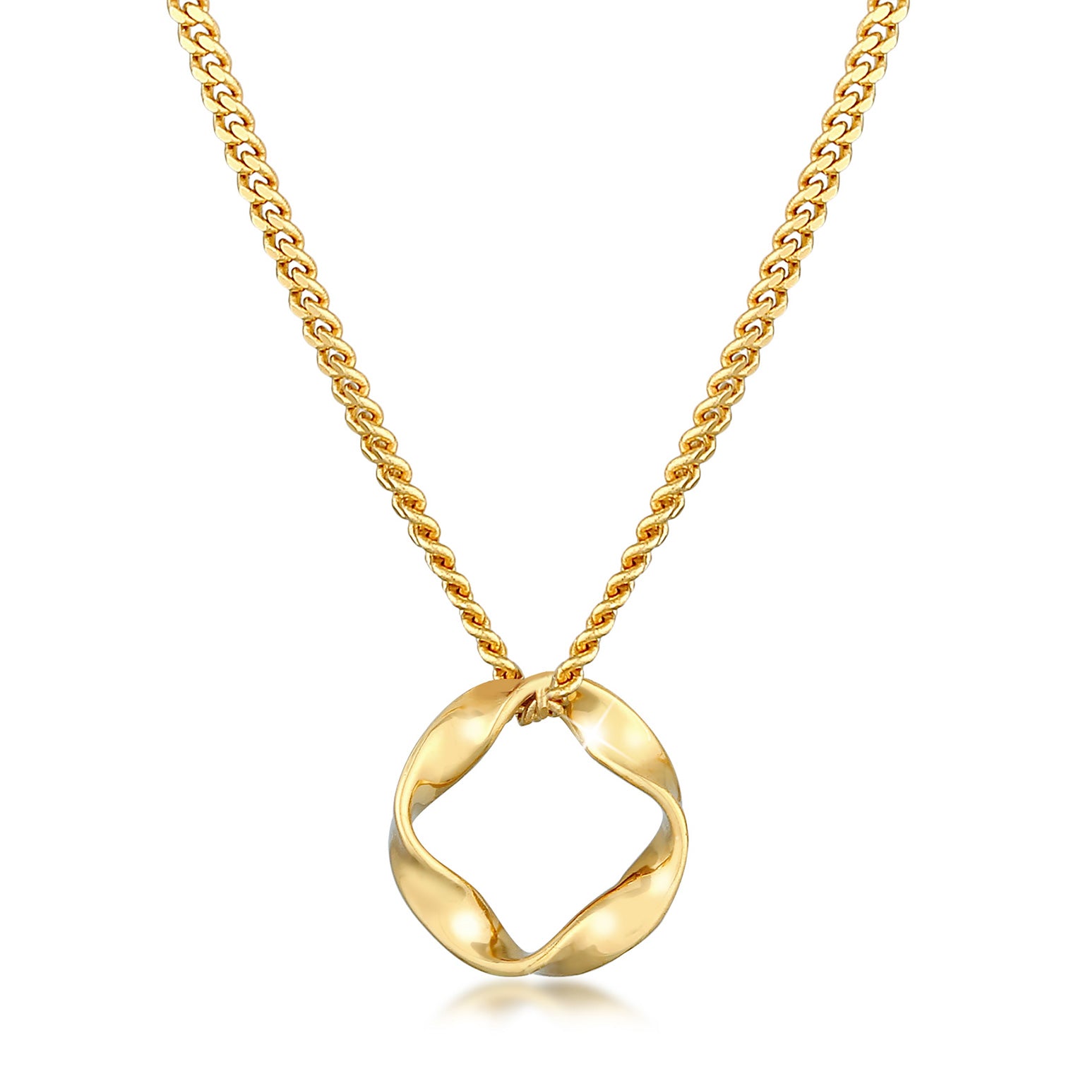 Gold - Elli PREMIUM | Halskette Kreis Gedreht | 585er Gelbgold