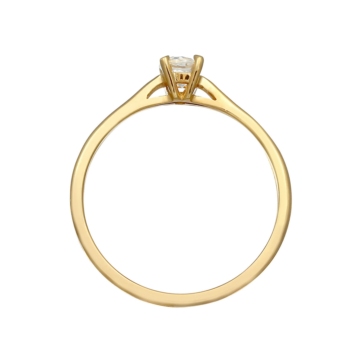 Gold - Elli PREMIUM | Verlobungsring Solitär | Topas (weiß) | 375er Gelbgold