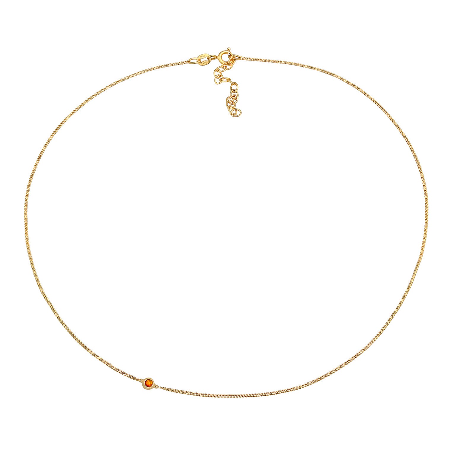 Gold - Elli | Choker | Opal (Orange) | 925er Sterling Silber