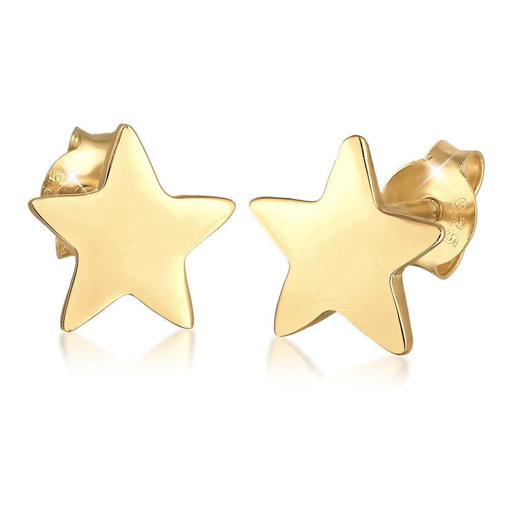 Gold - Elli | Ohrstecker Stern | 925er Sterling Silber Vergoldet