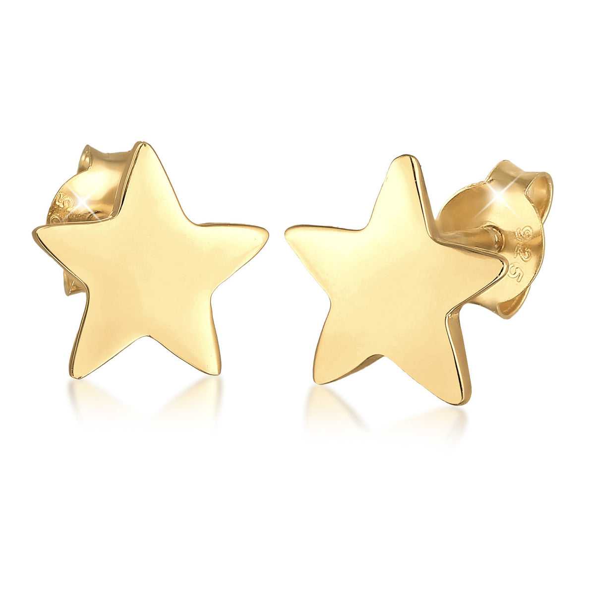 Gold - Elli | Ohrstecker Stern | 925er Sterling Silber Vergoldet