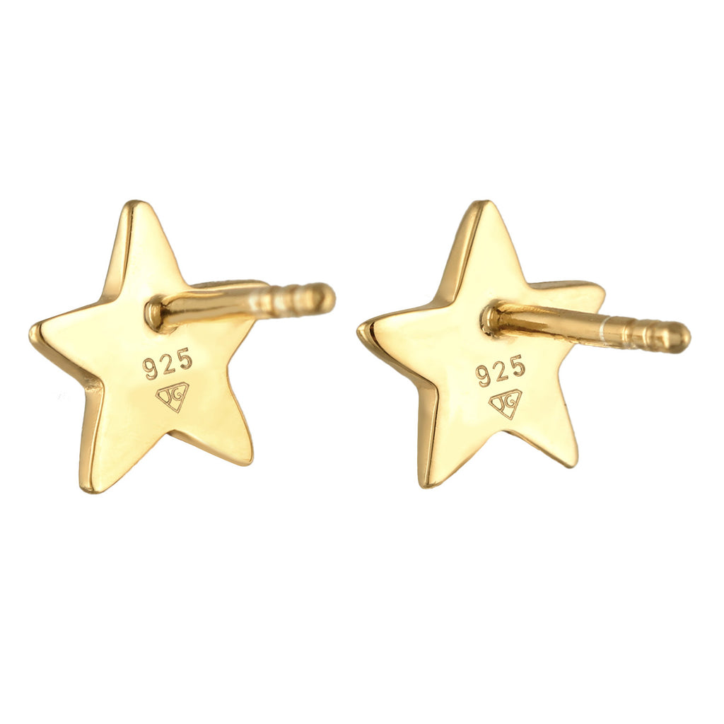 Gold - Elli | Ohrstecker Stern | 925er Sterling Silber Vergoldet