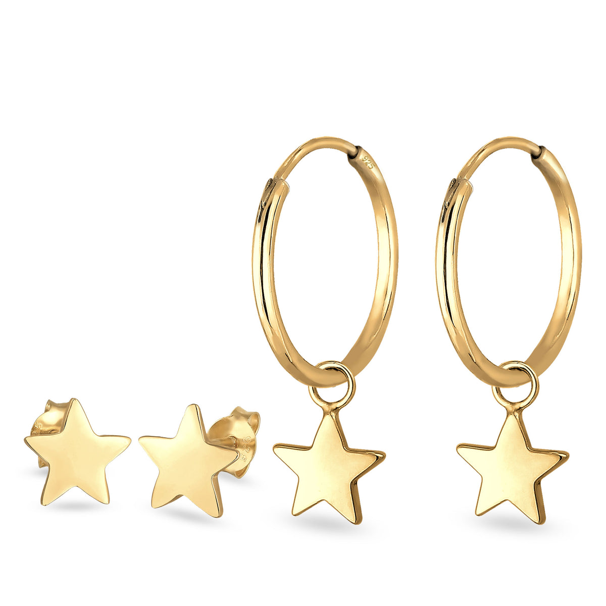 Petite Star Ohrstecker & Creolen Schmuck Set
