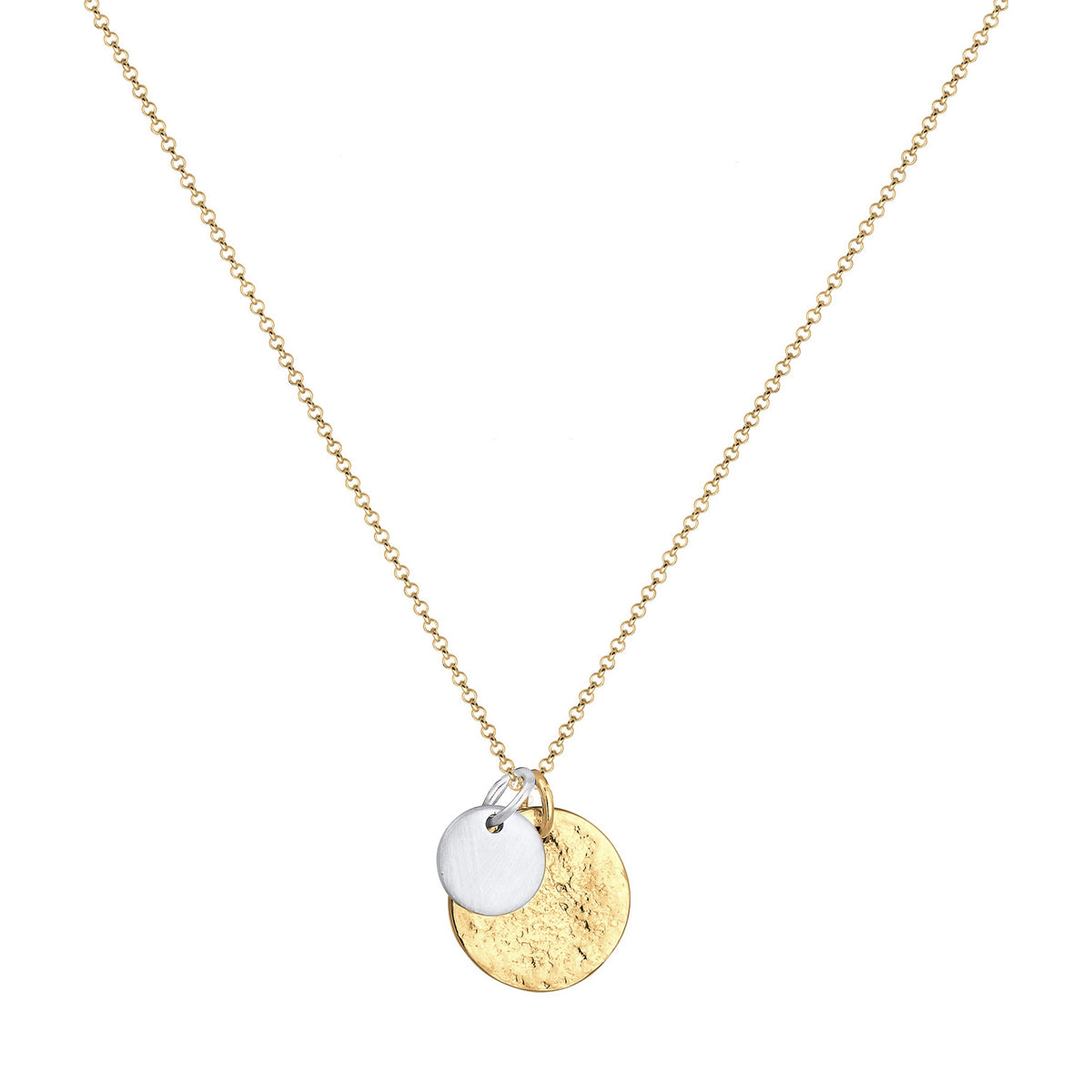 Bunt - Elli | Halskette Plättchen Organic Bicolor | 925 Sterling Silber vergoldet
