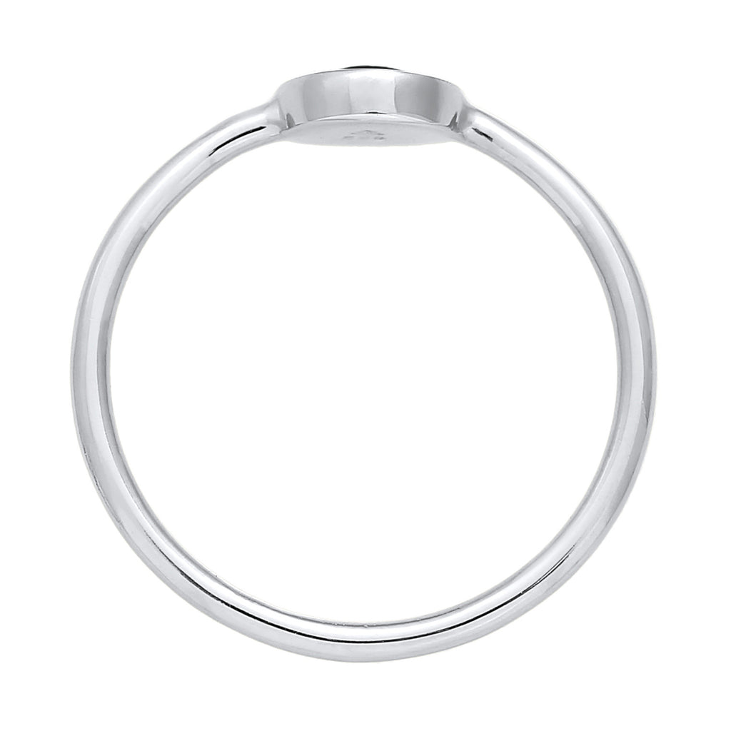 Schwarz - Elli | Ring Plättchen | Emaille | 925er Sterling Silber