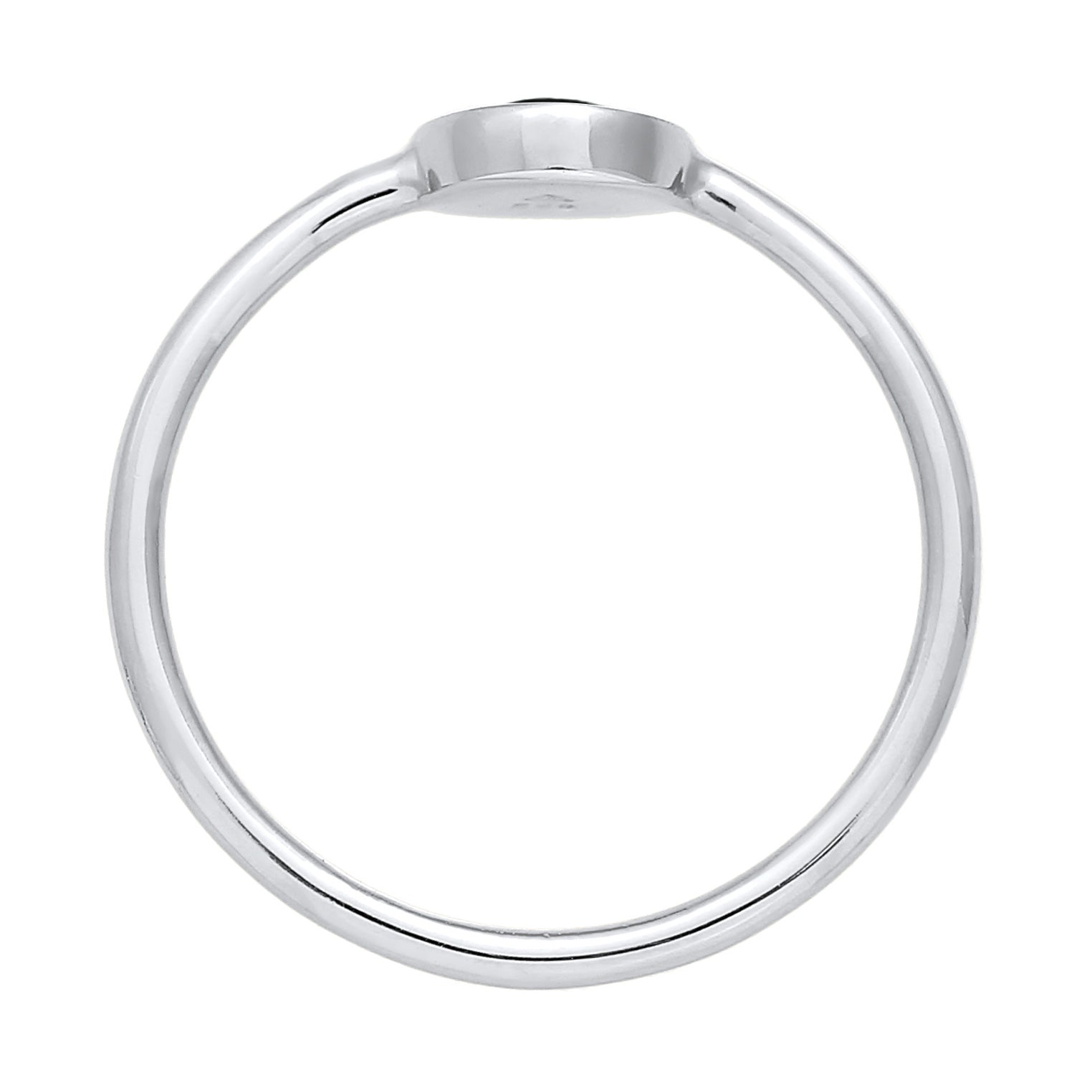 Schwarz - Elli | Ring Plättchen | Emaille | 925er Sterling Silber