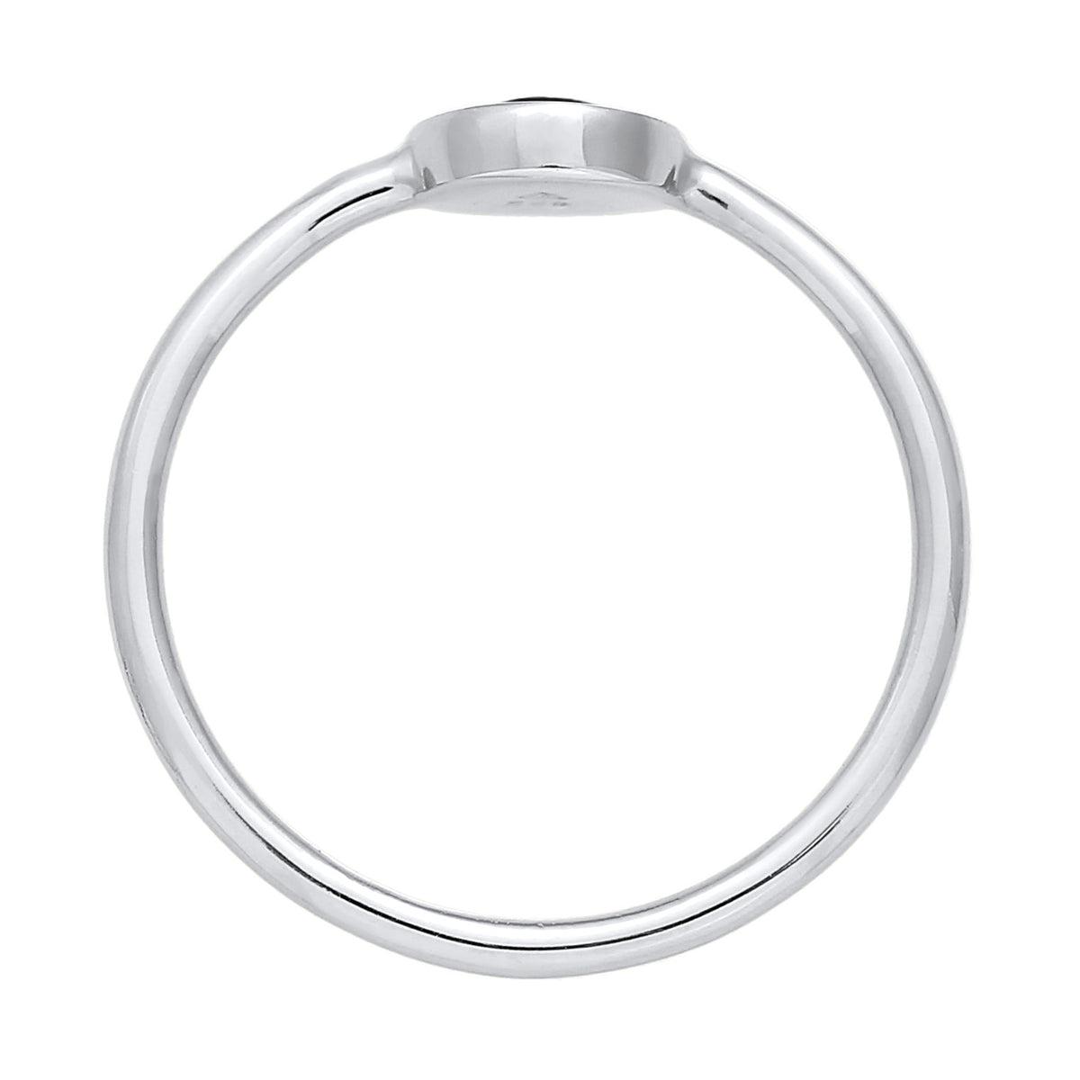 Schwarz - Elli | Ring Plättchen | Emaille | 925er Sterling Silber