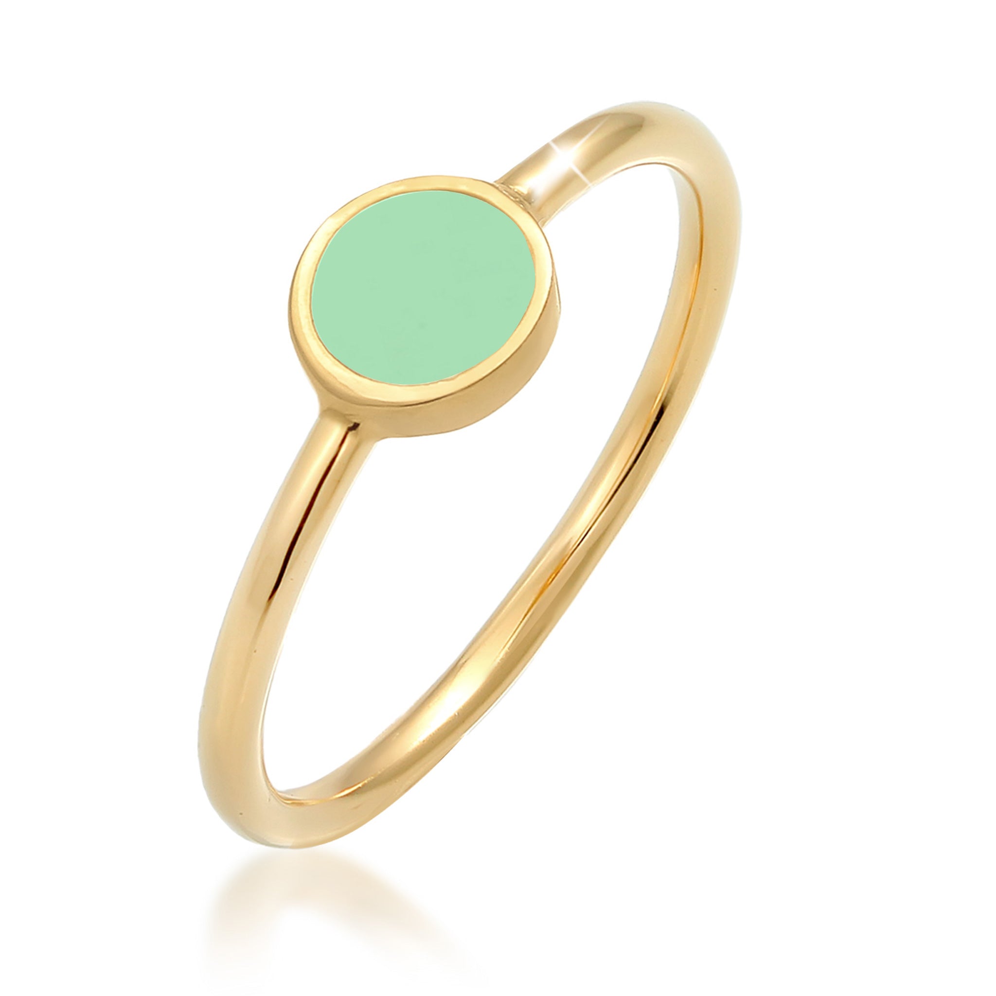 Hellgrün - Elli | Ring Plättchen | Emaille | 925er Sterling Silber