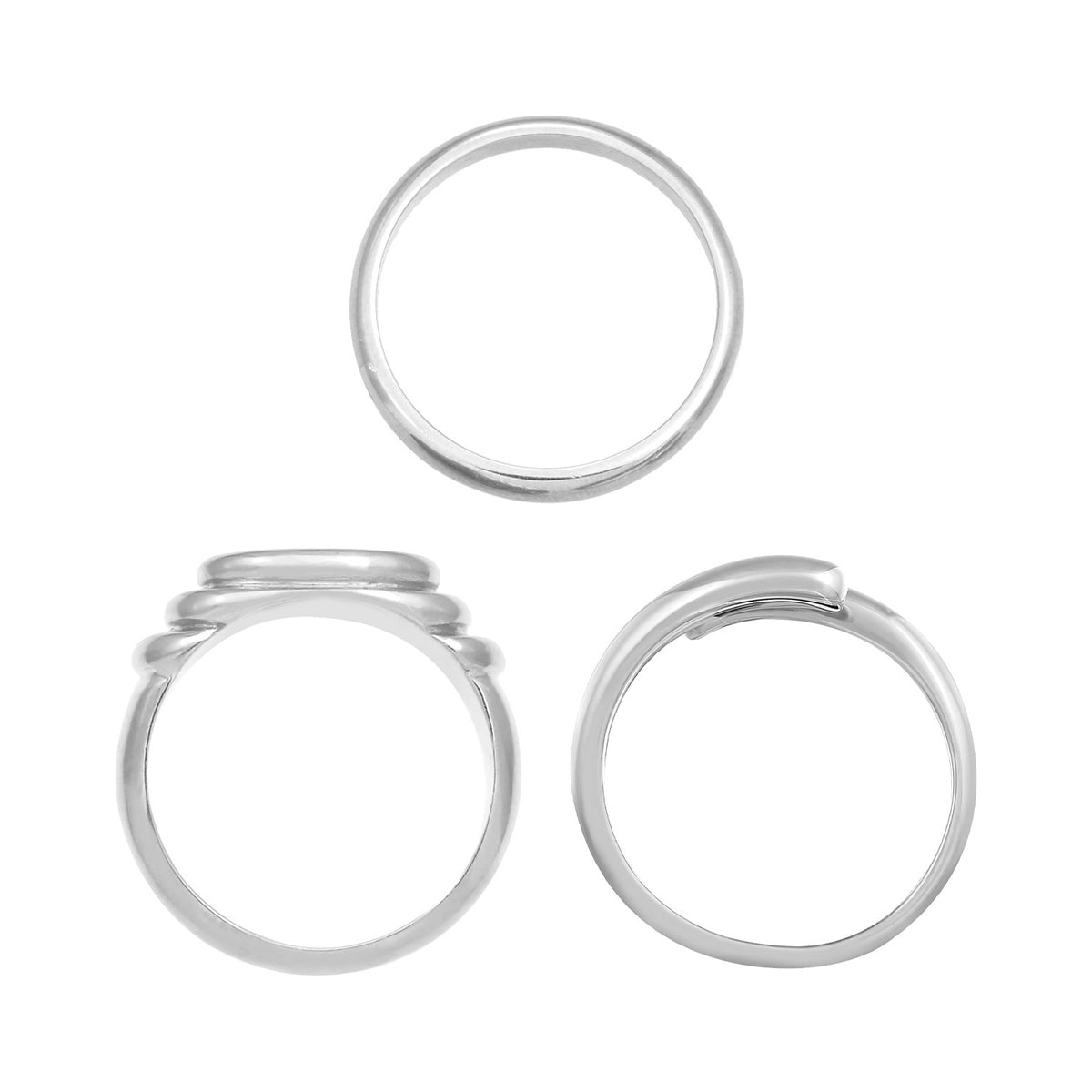 Silber - Elli PREMIUM | Ring 3er Set Statement | 925er Sterling Silber