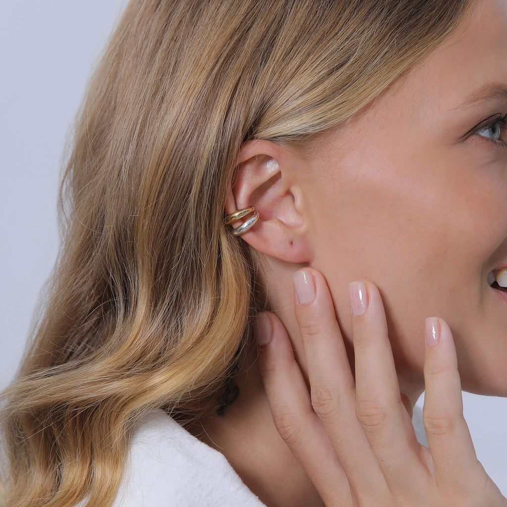 Bunt - Elli | Earcuff Set Bicolor | 925er Sterling Silber Vergoldet
