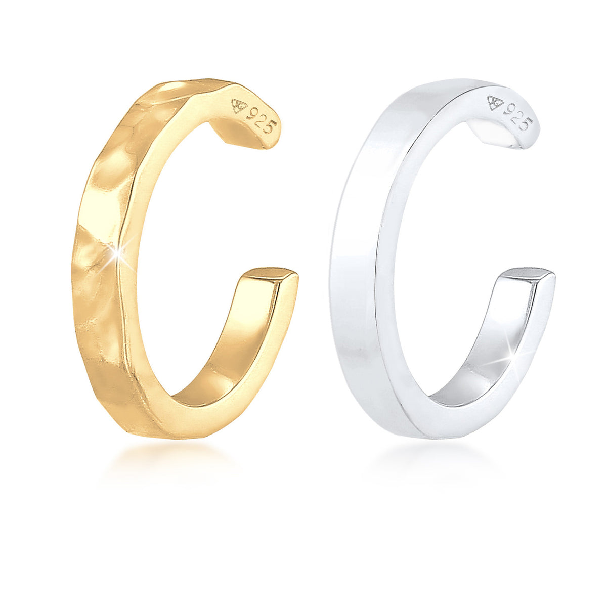 Bunt - Elli | Earcuff Set Bicolor | 925 Sterling Silber Vergoldet